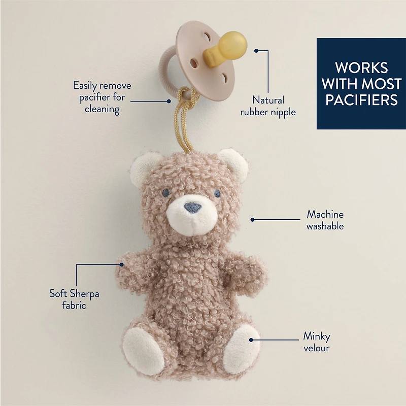 Natural Rubber Pacifier & Lovey - Theo the Bear