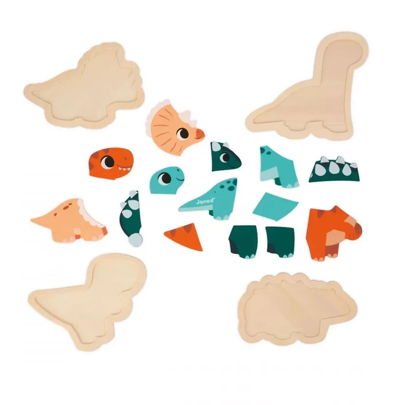 4 Progressive Puzzles - Dino 