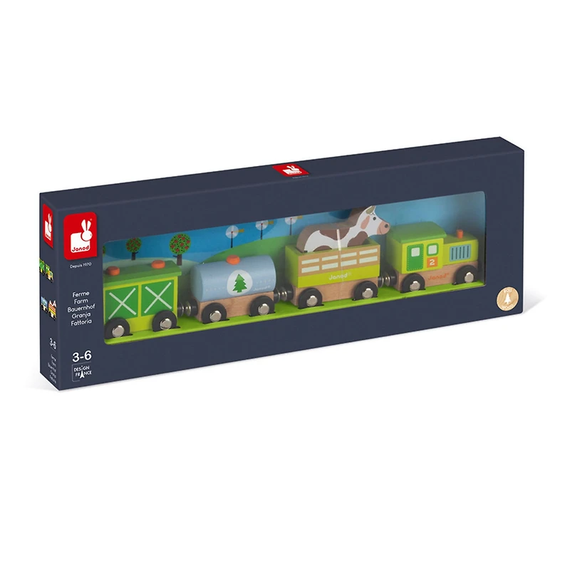 Wooden Magnetic Farm Train