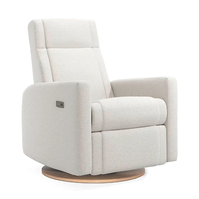 Fauteuil Berçant et Pivotant Nelly - Alta™ Armor 091 / Naturel (Exclusif Clément Tissu Alta™ anti-tache) avec Mécanisme Électrique