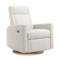 Fauteuil Berçant et Pivotant Nelly - Alta™ Armor 091 / Naturel (Exclusif Clément Tissu Alta™ anti-tache) avec Mécanisme Électrique