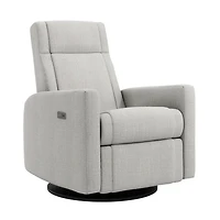 Fauteuil Berçant et Pivotant Nelly - Nubia Silver / Noir avec Mécanisme Électrique