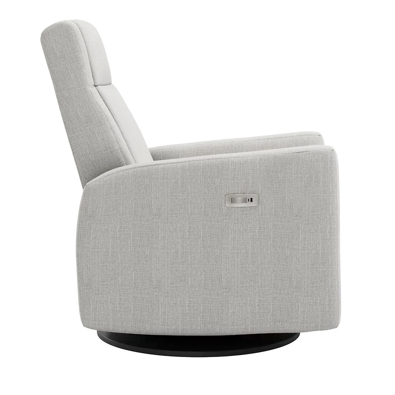 Rocking and Swivel Armchair Nelly - Nubia Silver / Black - Motorized Electric