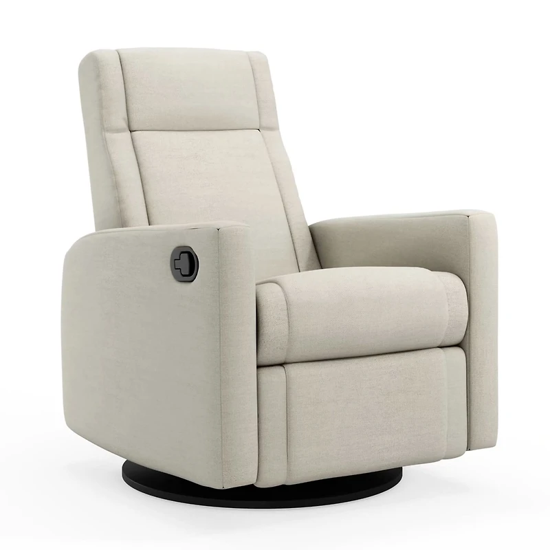 Rocking and Swivel Armchair Nelly - Como Sand / Black