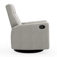 Rocking and Swivel Armchair Nelly - Nubia Silver / Black