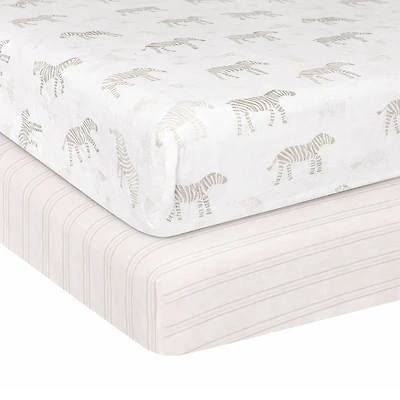 Drap Contour (2) pour Lit de Bébé - Zèbres