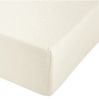 Drap Contour Mousseline pour Lit de Bébé - Coconut Milk