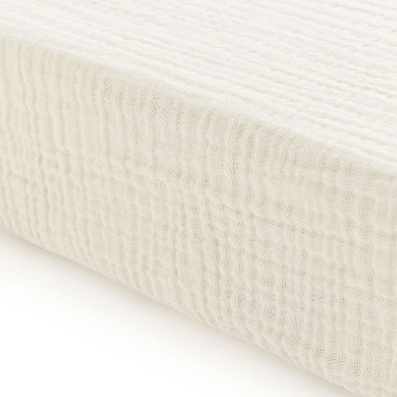 Drap Contour Mousseline pour Lit de Bébé - Coconut Milk
