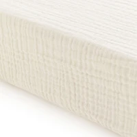 Drap Contour Mousseline pour Lit de Bébé - Coconut Milk