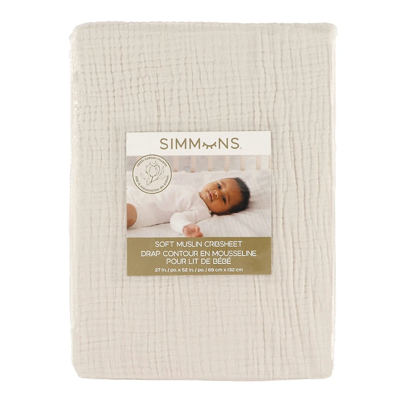 Cotton Muslin Crib Sheet - Moonbeam