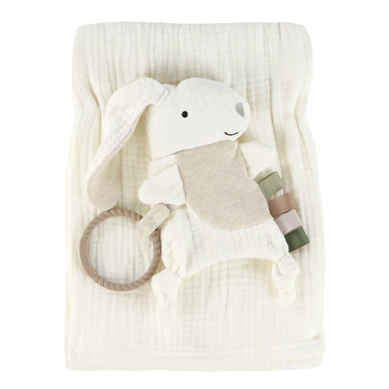 Deluxe Muslin Blanket + Rabbit Toy