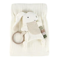 Deluxe Muslin Blanket + Rabbit Toy