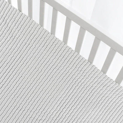 Ribbed Crib Sheet - Grey