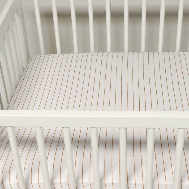 Crib Fitted Sheet - Brown Stripes