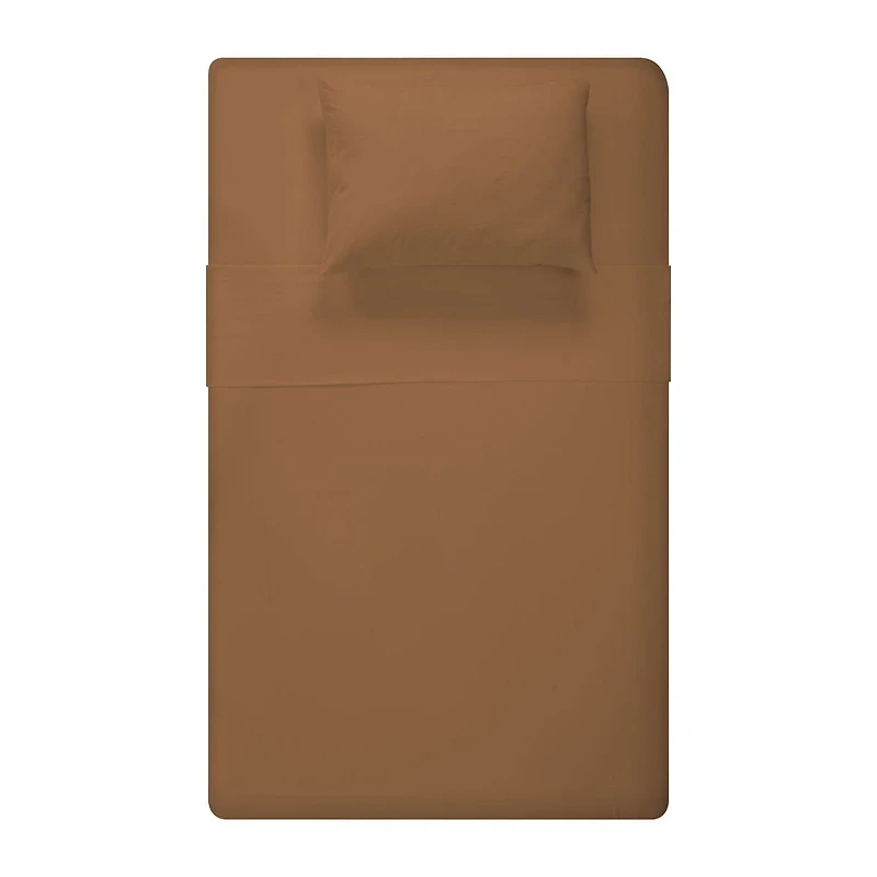 Flannel Twin Sheet Set - Caramel