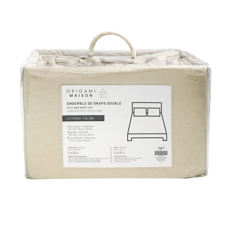 Flannel Double Sheet Set - Oatmeal