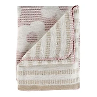 Couverture Jacquard Fleurs Rose
