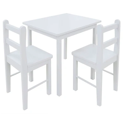 Table et Chaises en Bois - Blanc