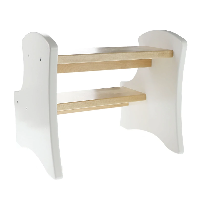 Marche-pied en Bois - Blanc Naturel