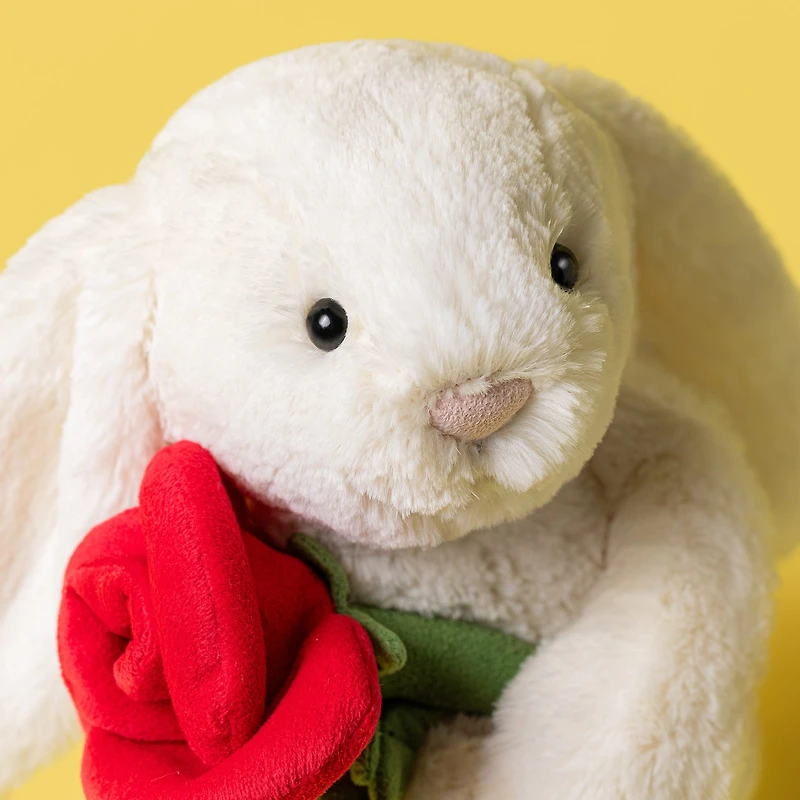 Lapin Crème Avec Rose