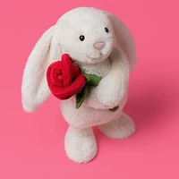 Lapin Crème Avec Rose