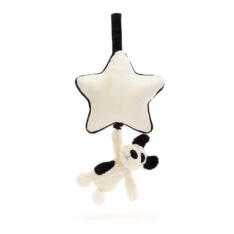 Peluche Musicale Chiot Noir & Crème