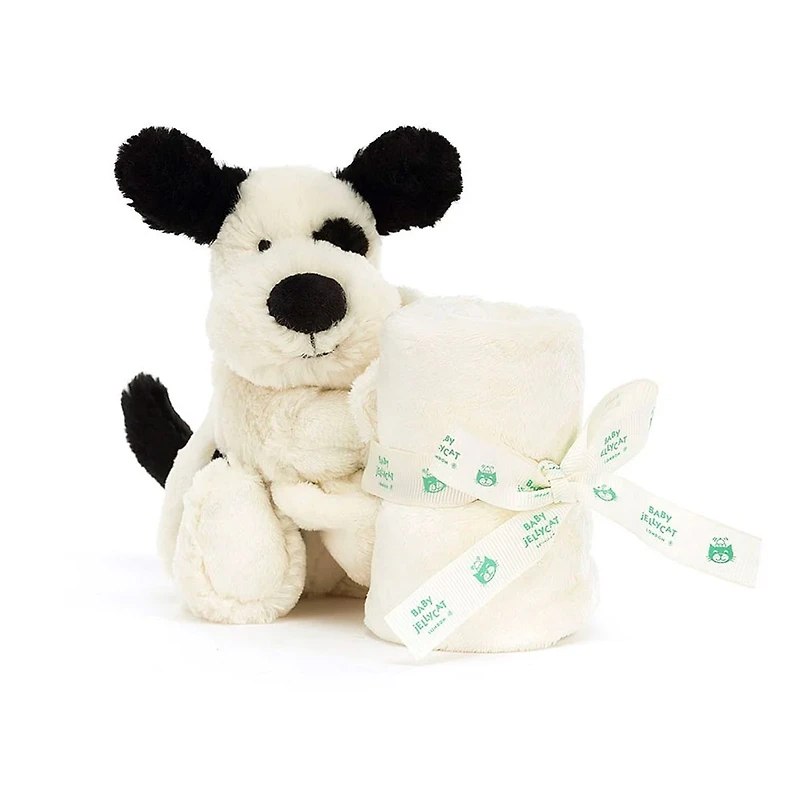 Doudou Éveil Chiot Noir & Crème