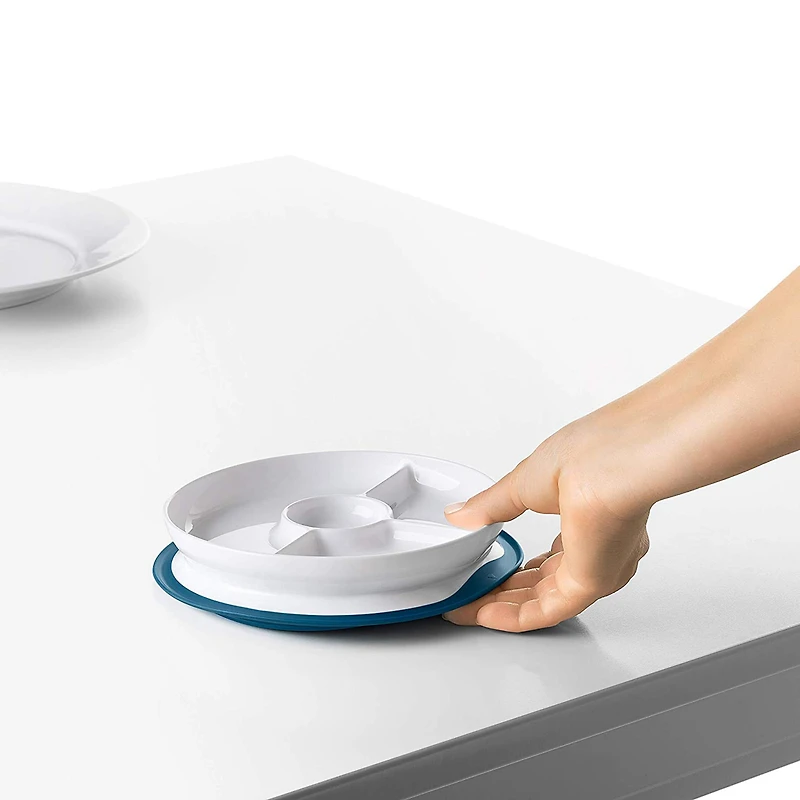 OXO Tot Stick and Stray Suction Divided Plate -Navy