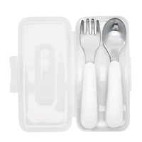 On-the-Go Fork & Spoon Set - Grey 
