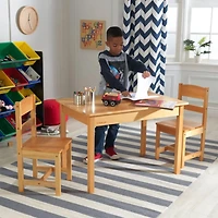 Rectangular Table & 2 Chair Set - Natural