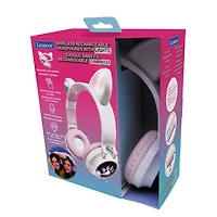 Lexibook - 2 in 1 Bluetooth® and Wired Headphones with lights - Cat Ear