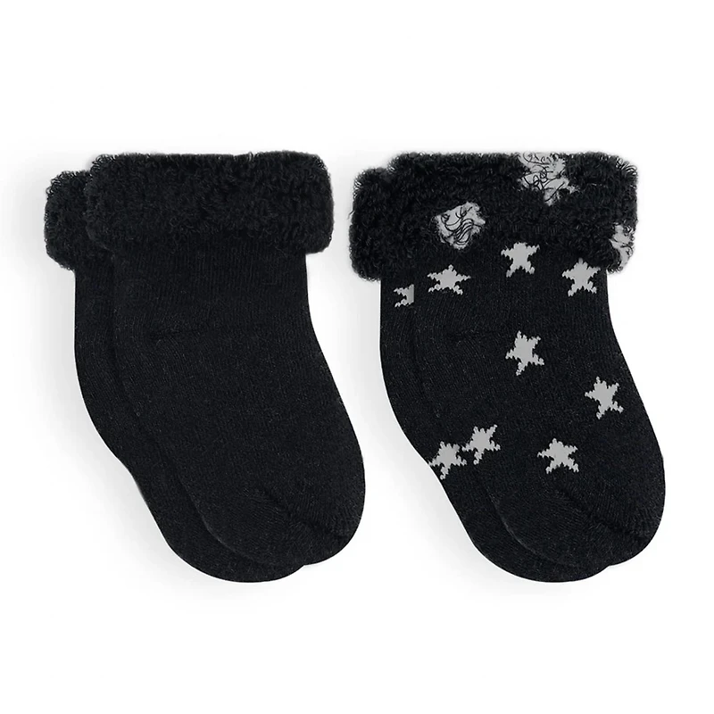Socks 2pk Nb Terry Black Stars