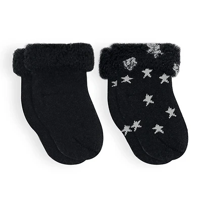 Socks 2pk Nb Terry Black Stars