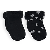 Socks 2pk Nb Terry Black Stars