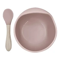 Silicone Bowl and Spoon Siliscoop - Pink