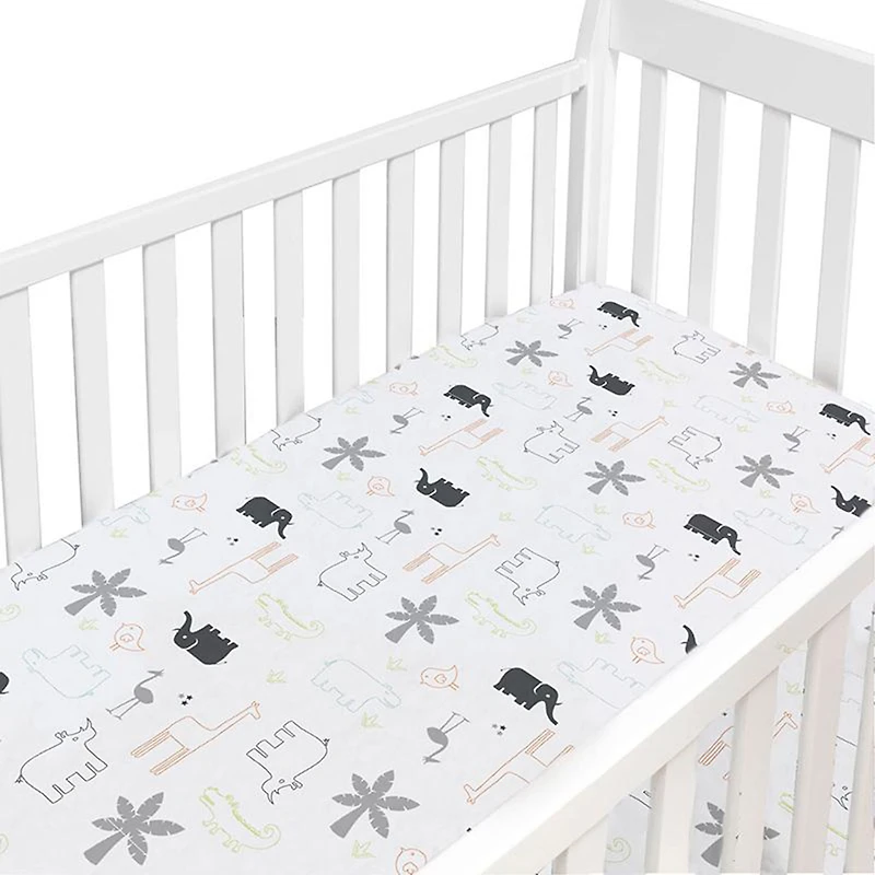 Drap Contour pour Lit de Bébé - Percale Jungle