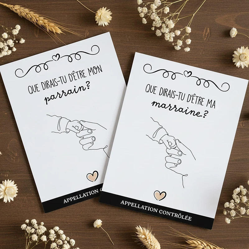 Étiquettes d'annonce - Parrain & Marraine (2)