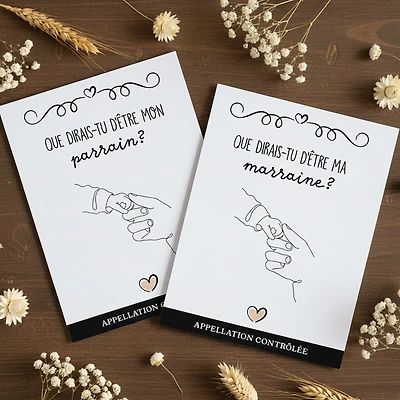Étiquettes d'annonce - Parrain & Marraine (2)
