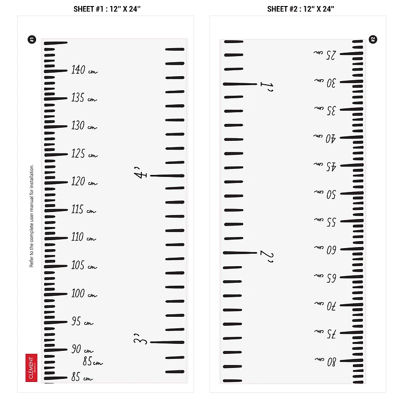 FRENCH Modern Growth Chart - White