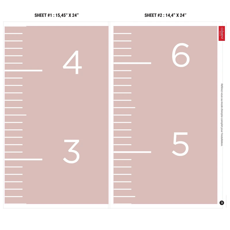 FRENCH Growth Chart - Pink