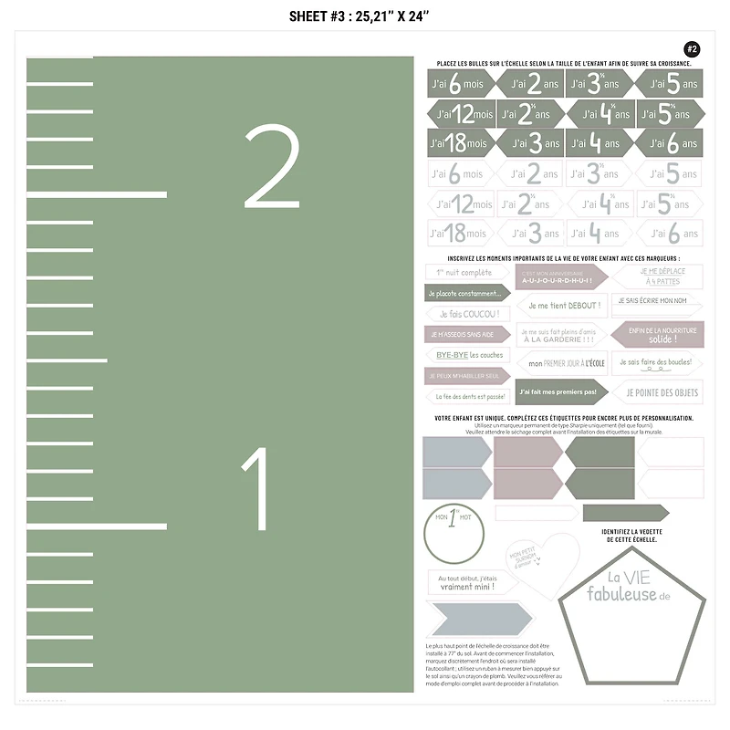 FRENCH Growth Chart - Sage