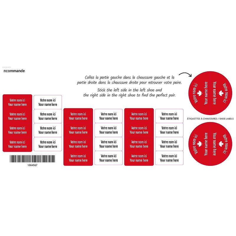 Peel And Stick Name Labels Mini - Canada Special Edition