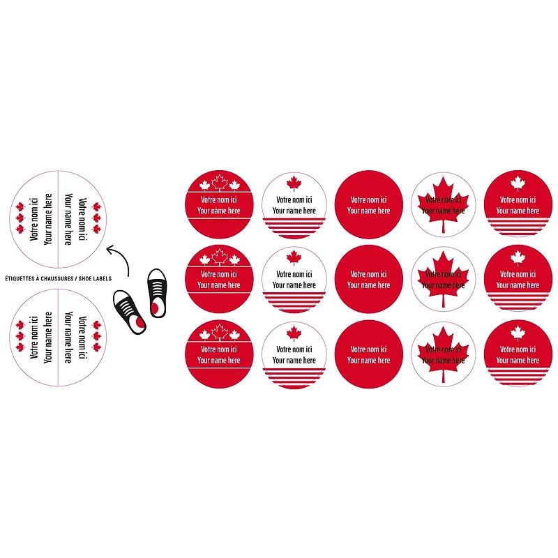 Peel And Stick Name Labels Mini - Canada Special Edition