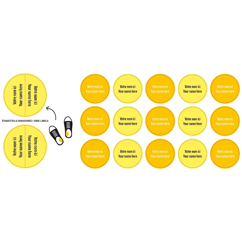 Peel And Stick Name Labels Mini - Yellow