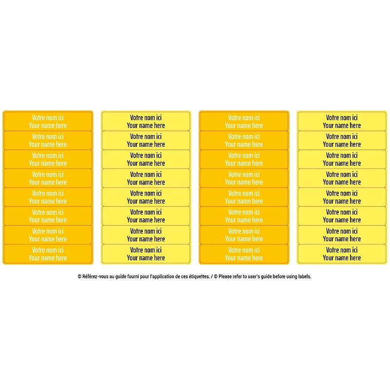 Peel And Stick Name Labels Mini - Yellow