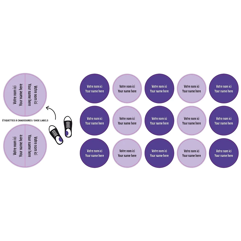 Étiquettes Personnalisées Mini - Mauve
