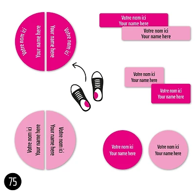 Peel And Stick Name Labels Mini - Pink