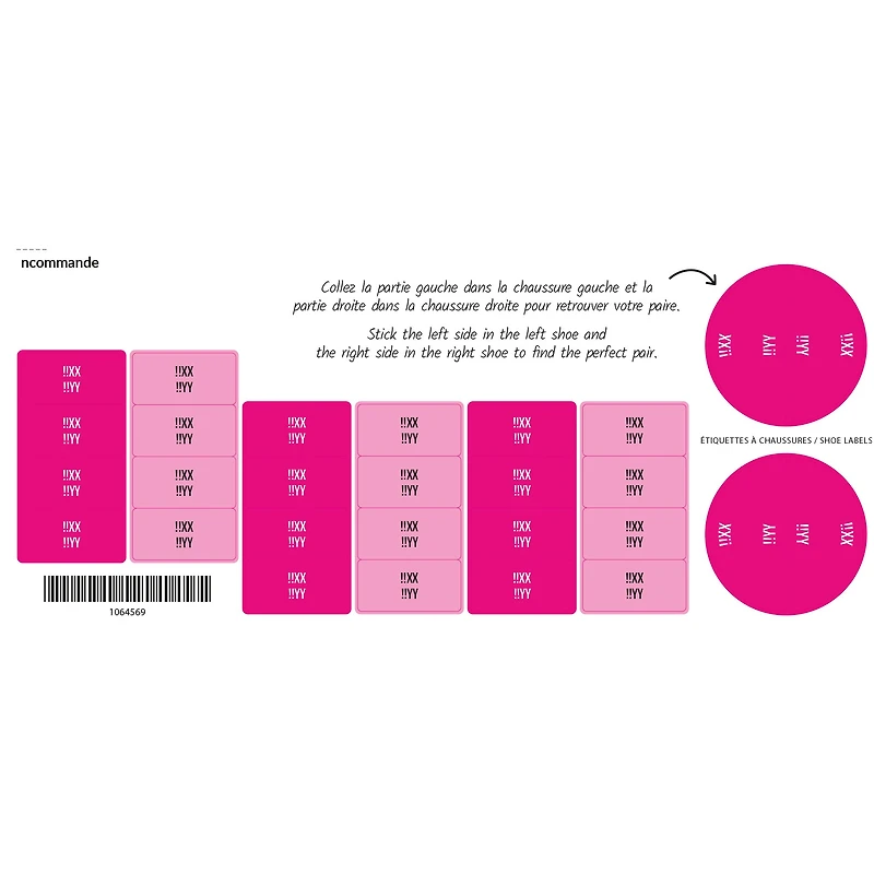 Peel And Stick Name Labels Mini - Pink
