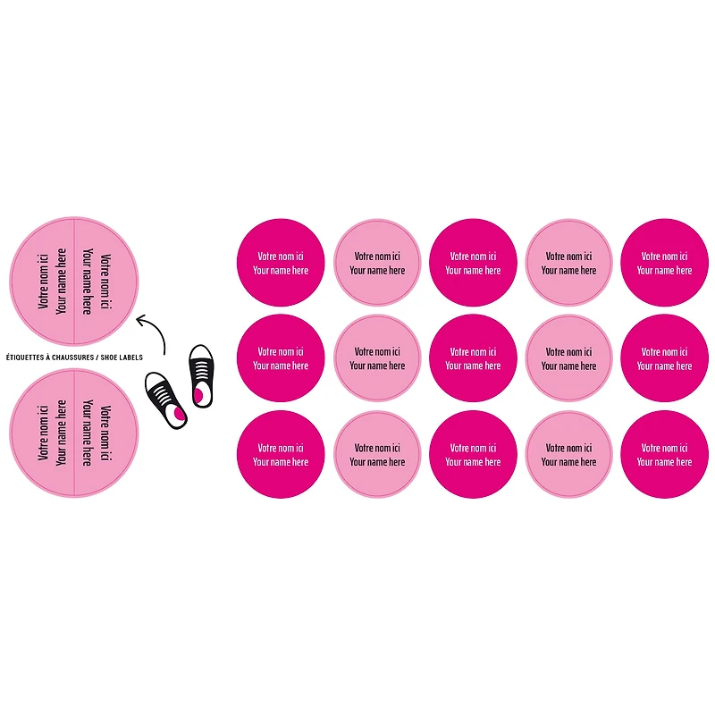 Peel And Stick Name Labels Mini - Pink