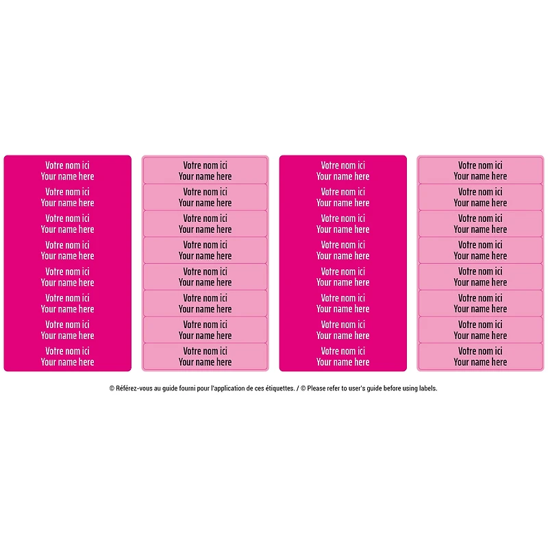 Peel And Stick Name Labels Mini - Pink